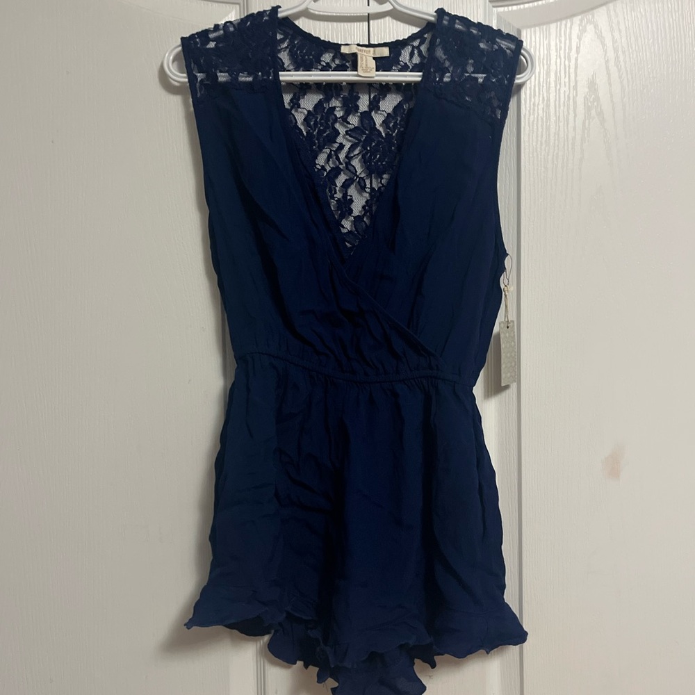 NWT Navy Lace Romper
